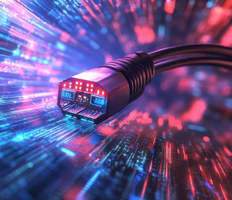 Fibre optic data lines