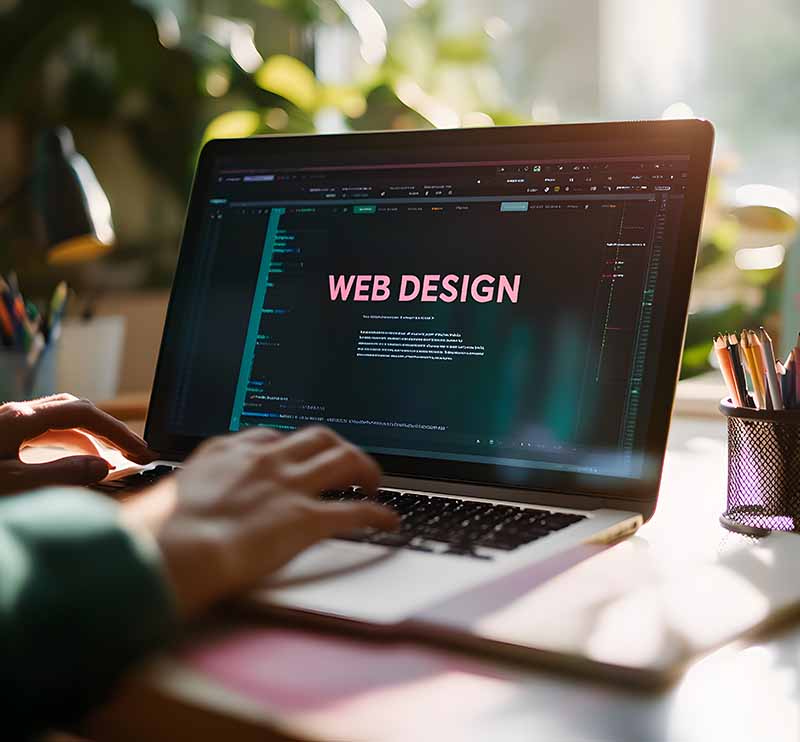 Website design mockup on a laptop